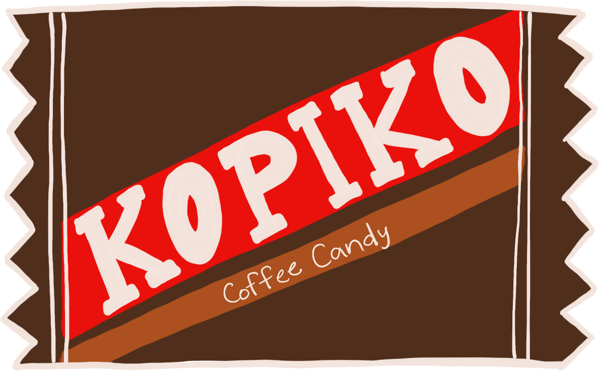 Image of a Kopiko candy, drawn by Jessie Sams.